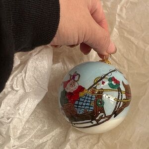 Charming Santa Sleigh Ornament